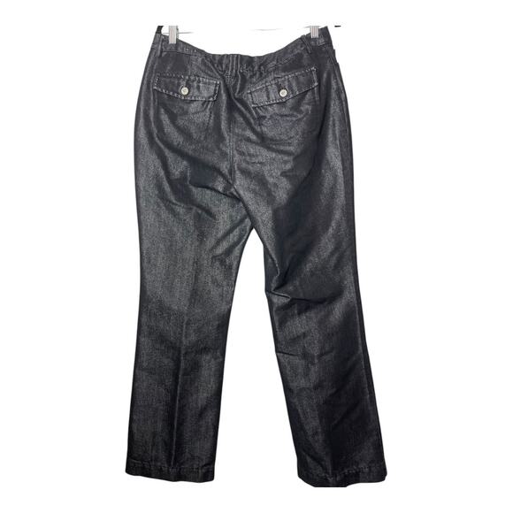 Chicos Platinum Jaycee Trouser Jeans Metallic Sheen Black Size Chico's 2 = 12 - Picture 2 of 4